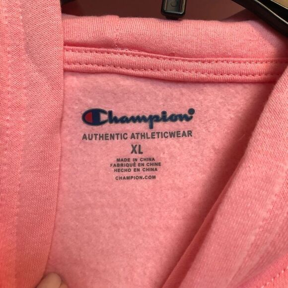 CHAMPION - NWT Big Girls Rainbow Bubble-Logo Hoodie Sz XL Guava Pink. ADORABLE! - Picture 6 of 13